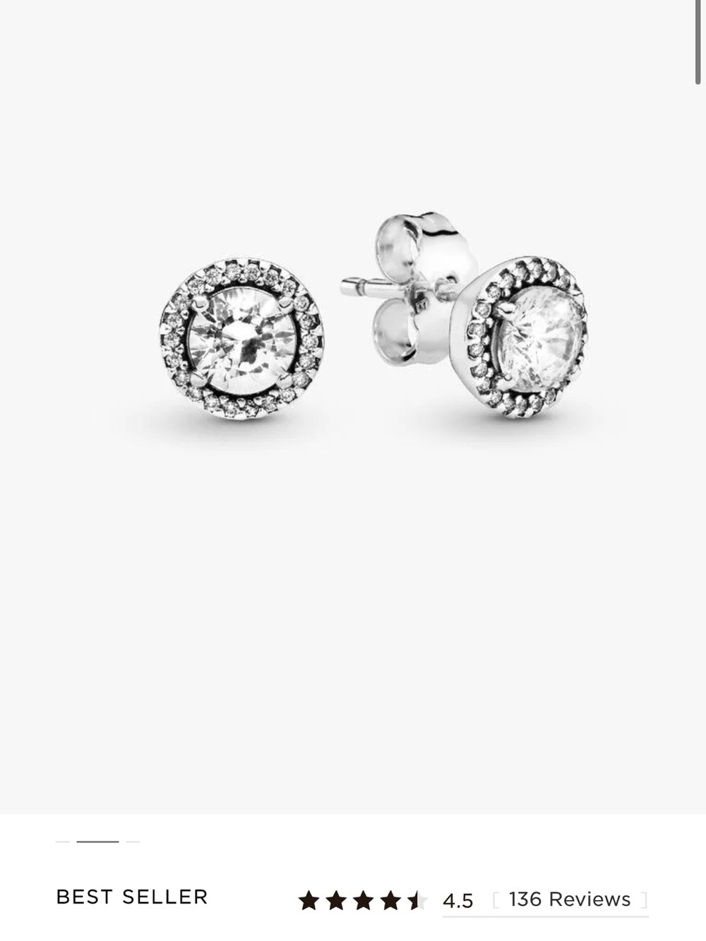 Pandora Silver Halo Stud Earrings with Clear Stones